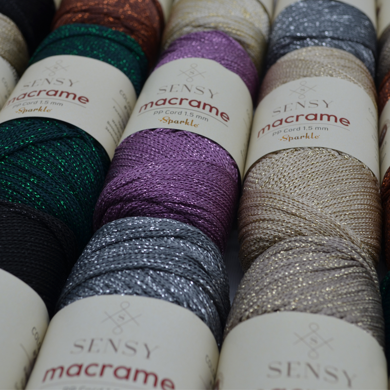 Sensy Premium 1,5 mm Sparkle - 164 iarde 90% polipropilene / 10% poliestere cordoncino macramè