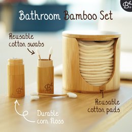 16x White Reusable Cotton Pads 4-Layers + Bamboo Holder