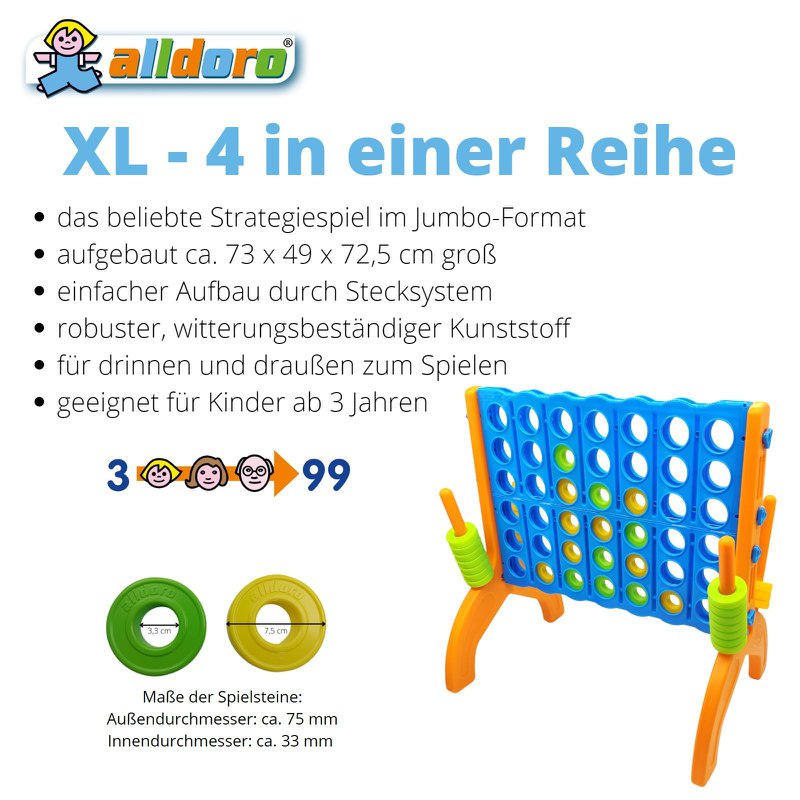Gioco da esterno XL 4 in linea, circa 73 x 49 x 72,5 cm