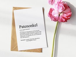 Definitie "peetvader" wenskaart