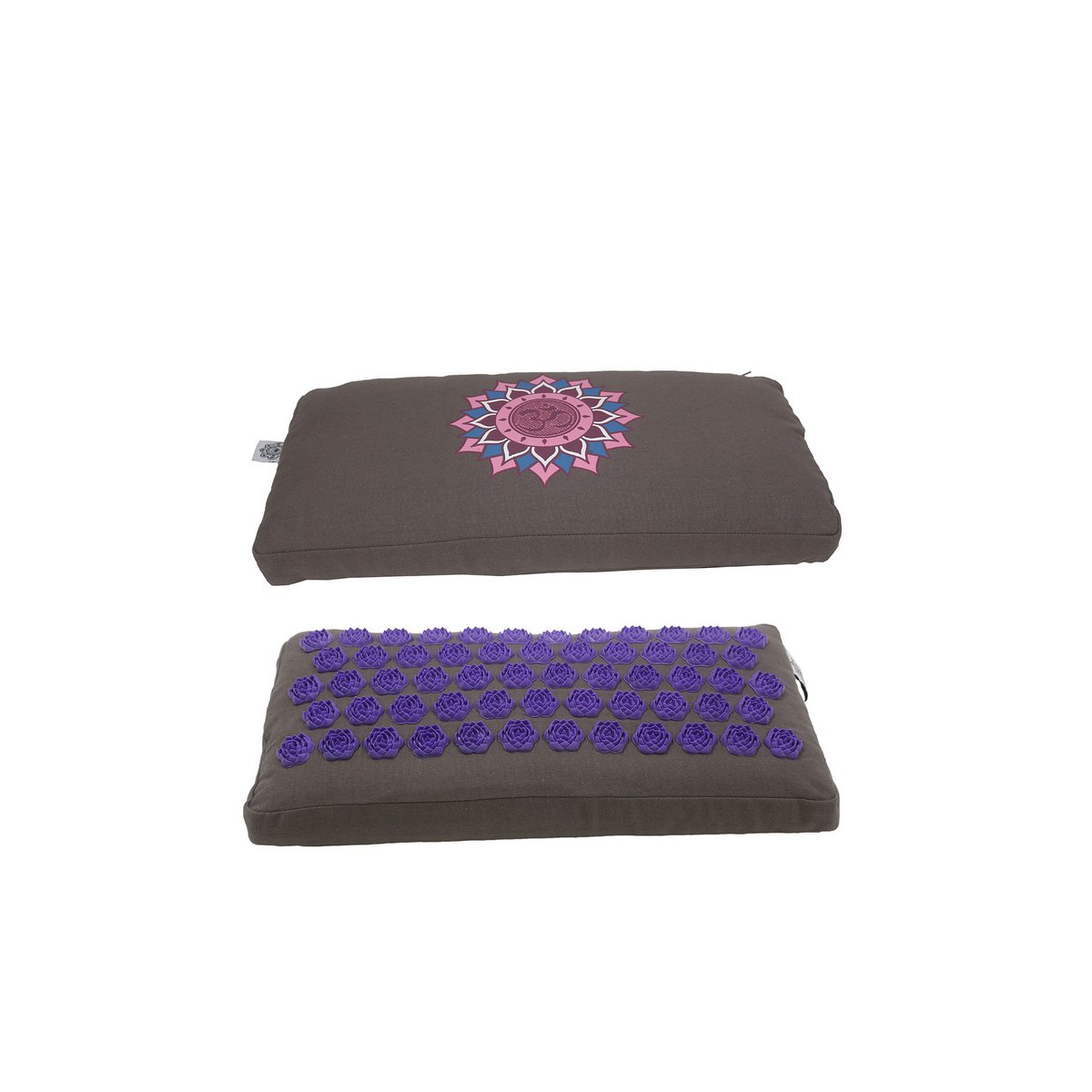 Acupresure Neck Pillow Grey With Purple Spike (Om Lotus)