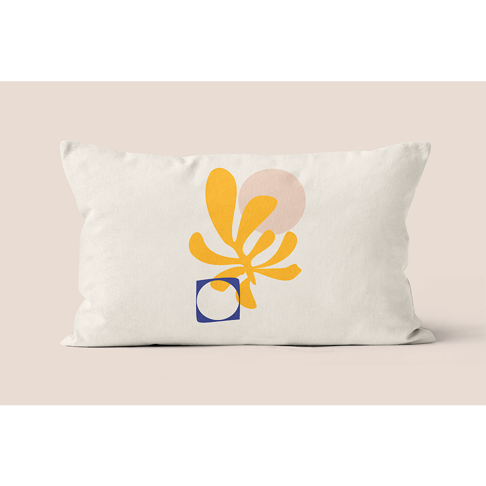 Yellow polyester decorative cushion 40x40cm 40x67cm Amélie model