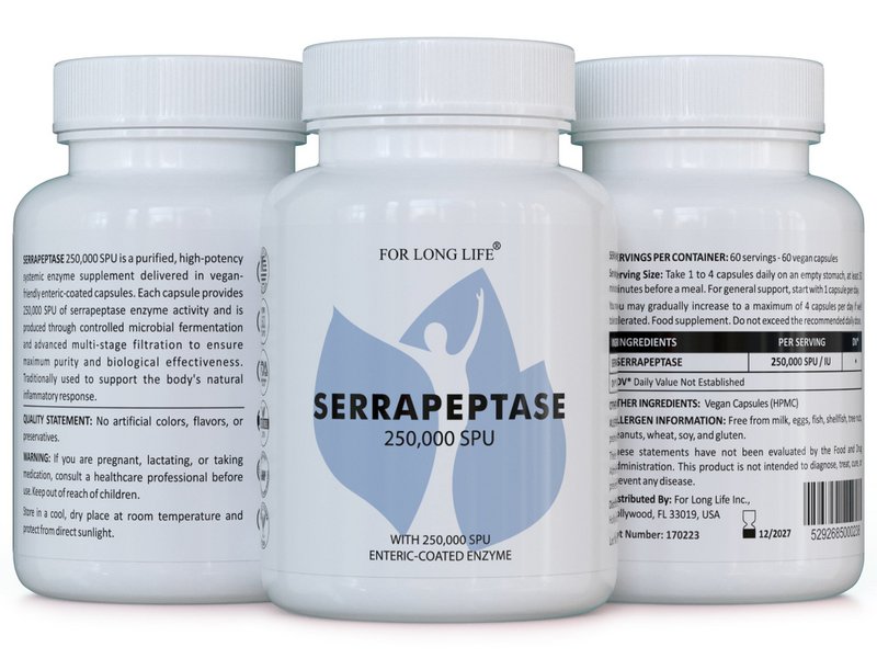 SERRAPEPTASE 250 – Systemic Enzyme Supplement