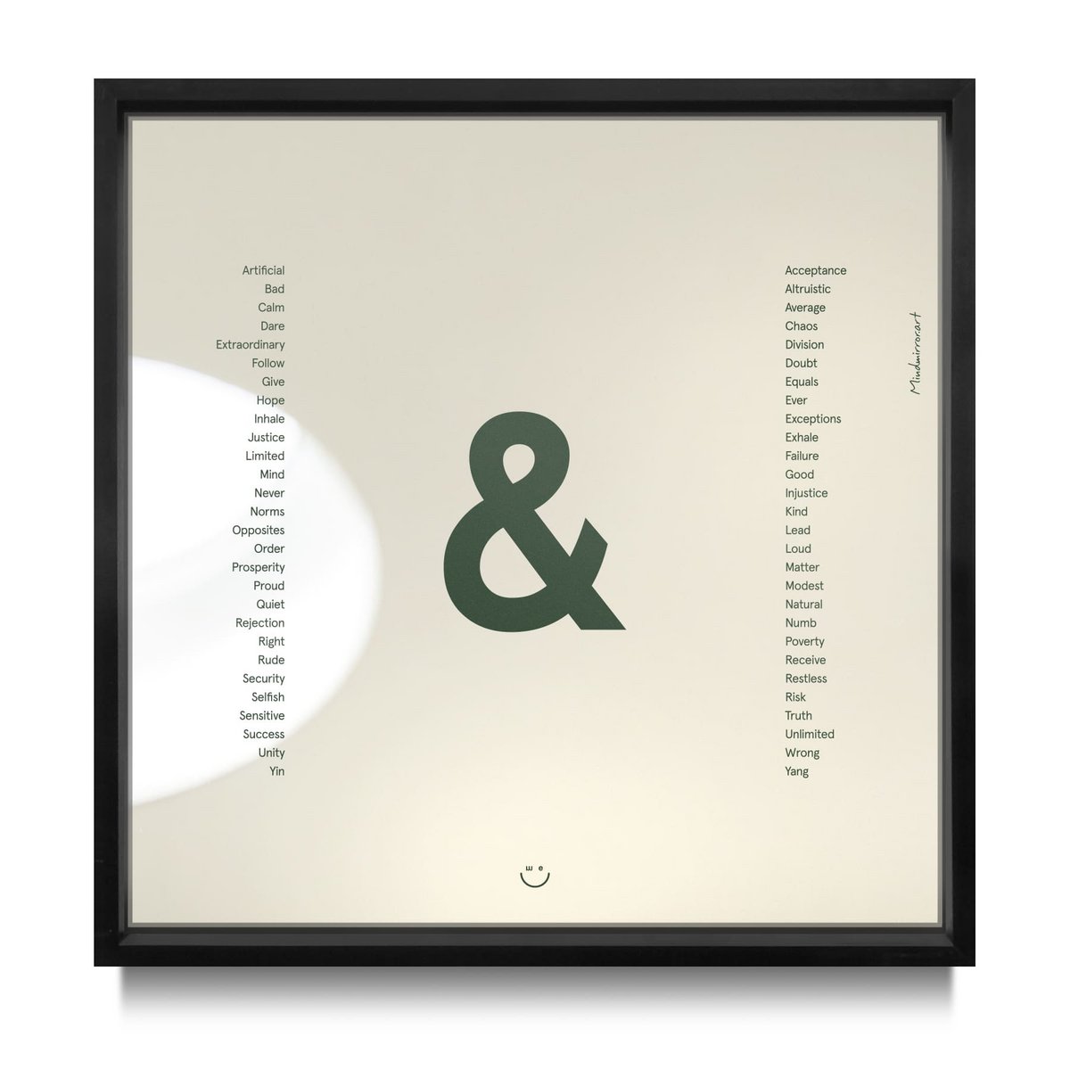 30 x 30 cm  + Matte Black Aluminum Frame