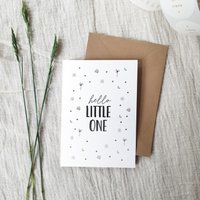 Double greeting card + envelope Hello little one | Gold foil