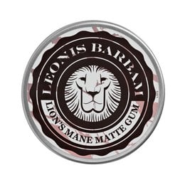A matte hair wax product with a lion's mane logo and the text "Lion's Mane Matte Gum" on the packaging. The product appears to be a styling product for hair.
