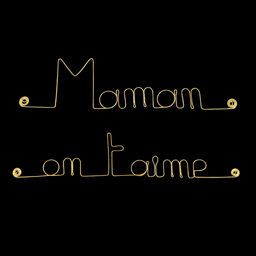 Regalo per la Festa della Mamma "Mamma ti vogliamo bene" - Decorazione da parete in filo di ottone dorato