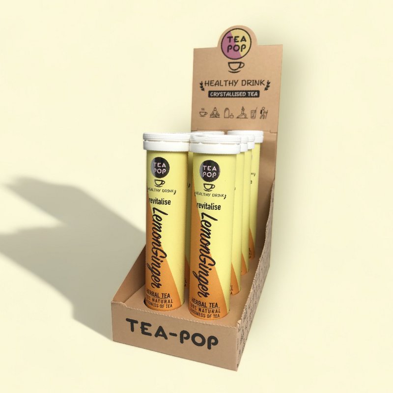 Lemon Ginger Tea-Pop, schnell gebrühter Gourmet-Tee (8-Tuben-Tablett)