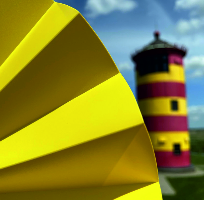 Éventail à main, éventail, éventail, jaune opaque