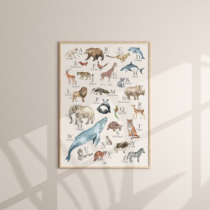 Alfabetposter "dieren" | POSTER 50x70 