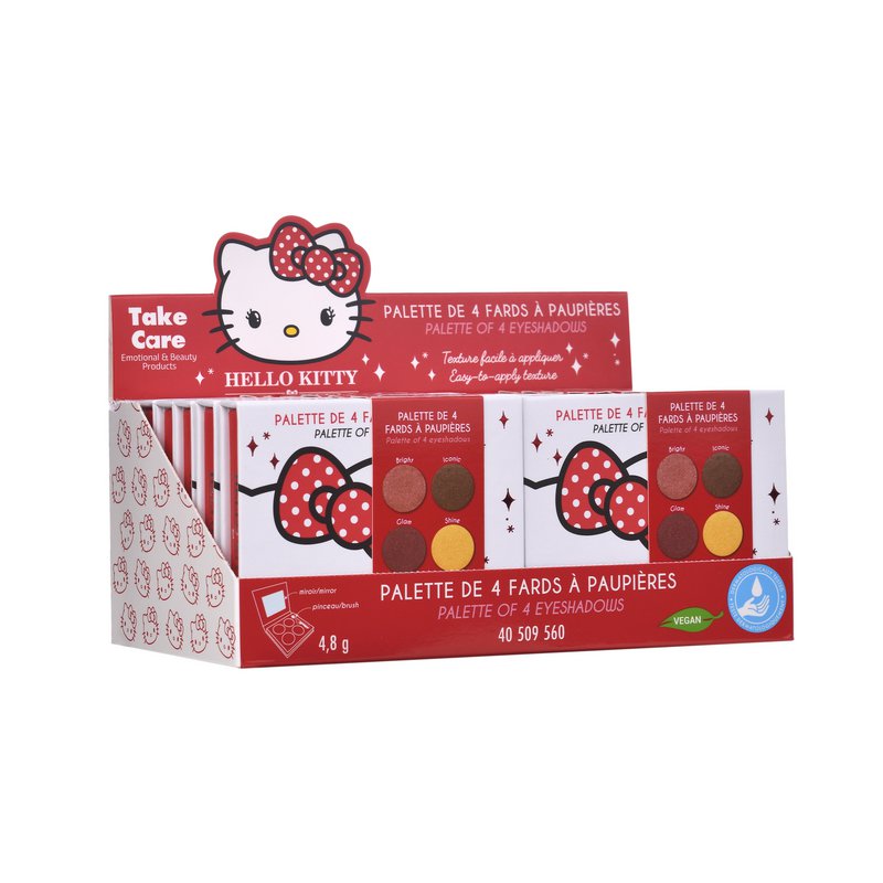 Paleta 4 cieni do powiek + pędzel i lusterko