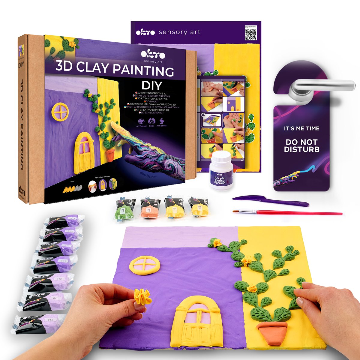 Okto Sensory Art 3D Painting - Windows - Lavender Afternoon