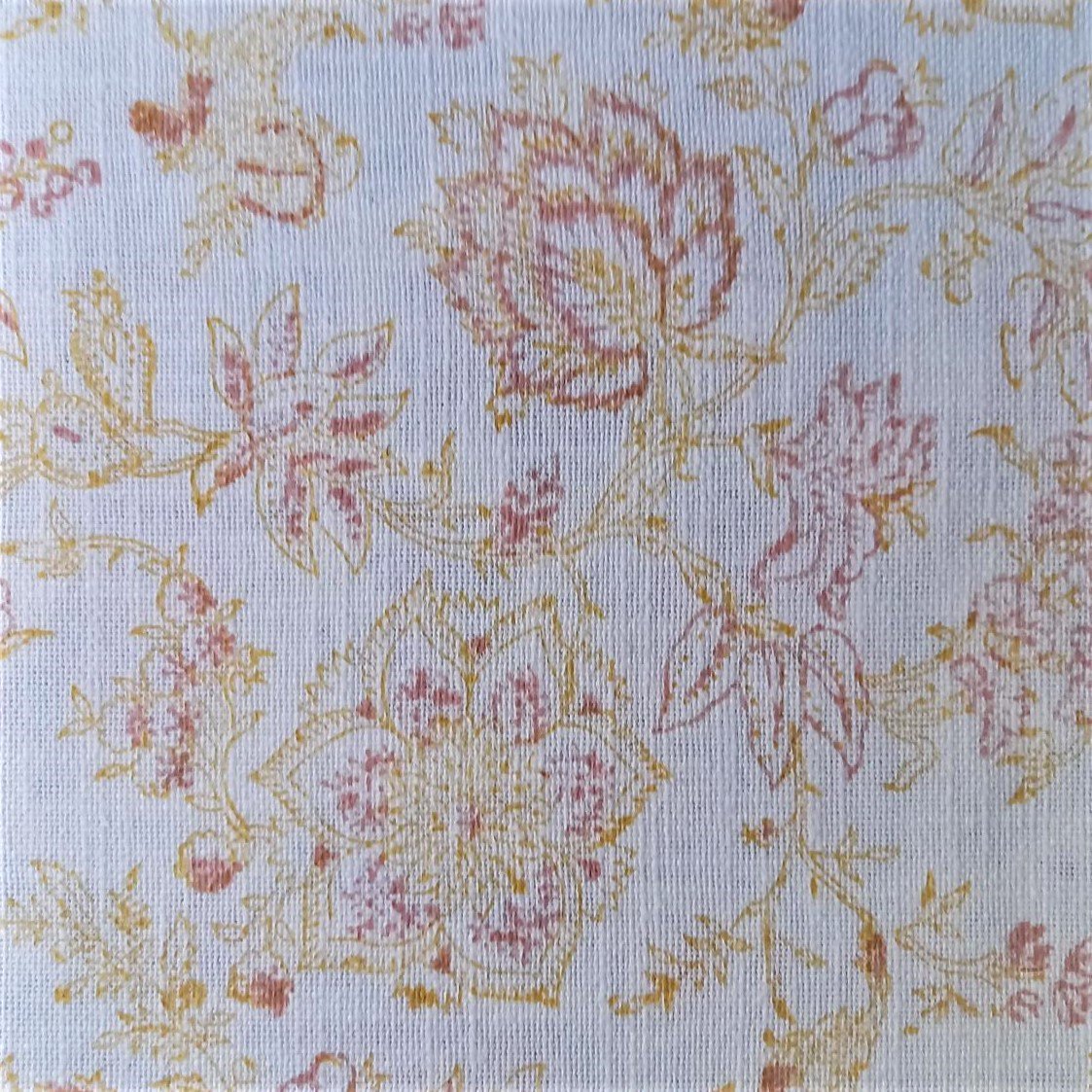 Tablecloth 'Flower' Pink/Ochre, Large