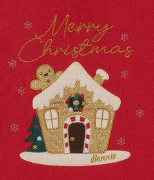 Adult Christmas Gingerbread House Embroidered Sweater