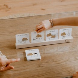 Educational cloud - Wooden barrette & Paper cards