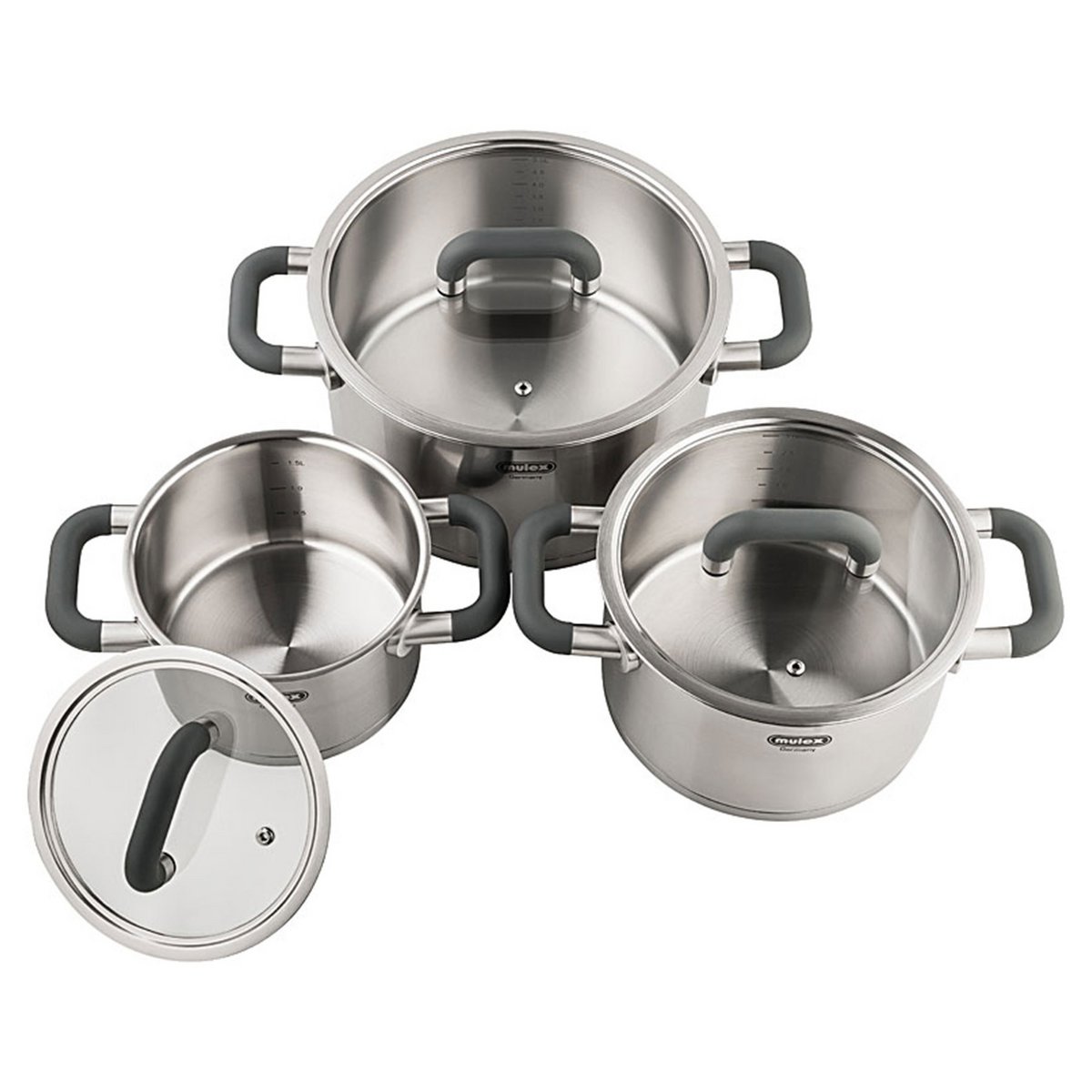 Lugano Edilstahl Topfset 6TLG. + Stielpfanne 24 cm