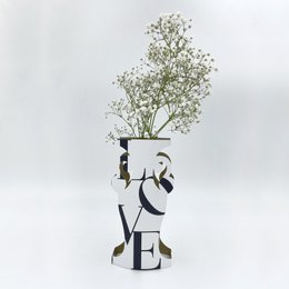 A5-Karte "LOVE" - Papiervase + Umschlag