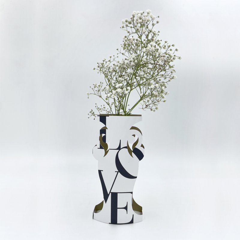 A5-Karte "LOVE" - Papiervase + Umschlag