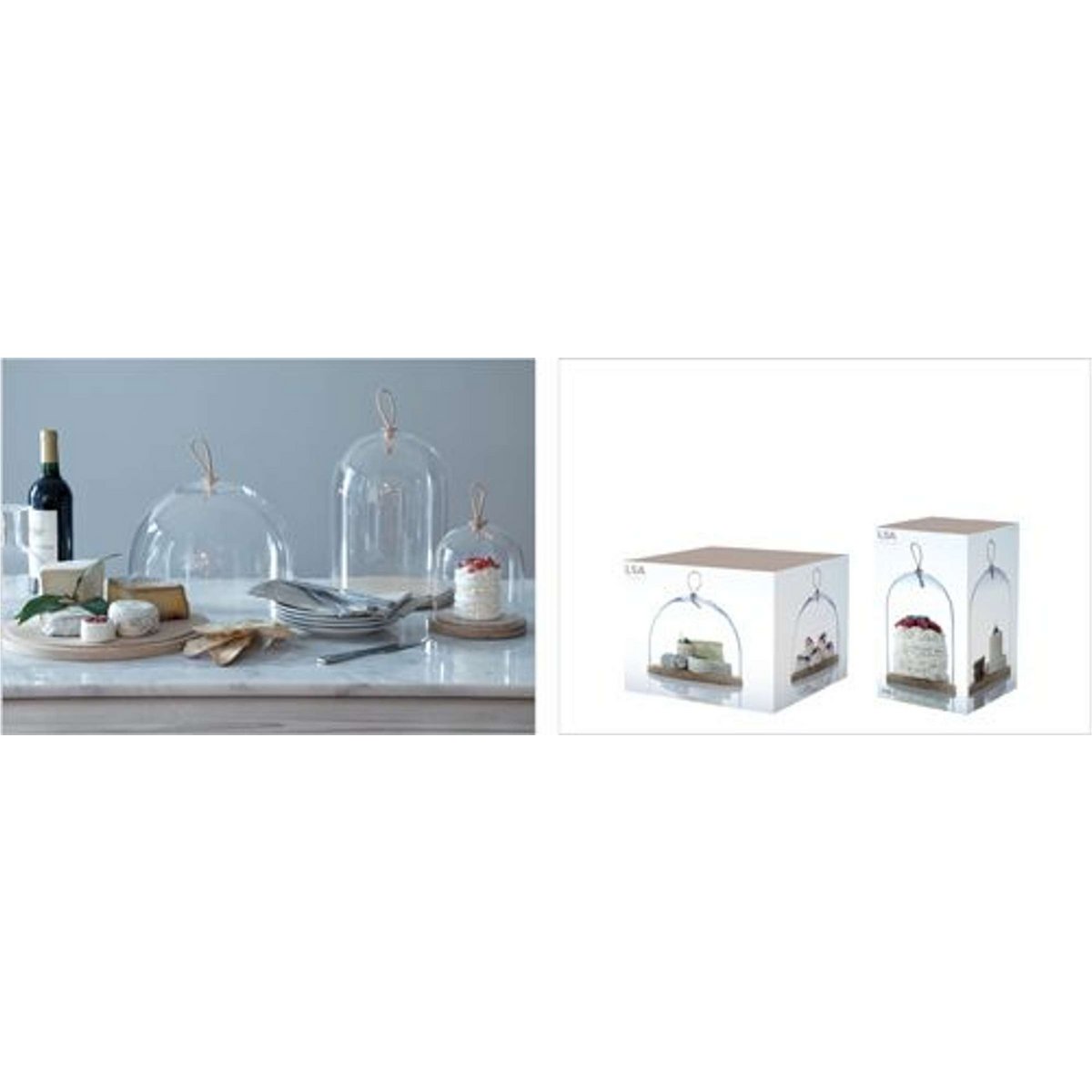 L.S.A. - Ivalo Serving plateau with bell jar 15 cm - Transparent