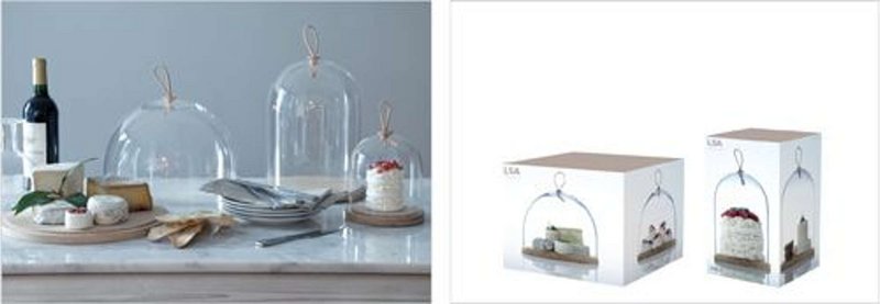 L.S.A. - Plateau de service ivalo avec borne 15 cm - transparent
