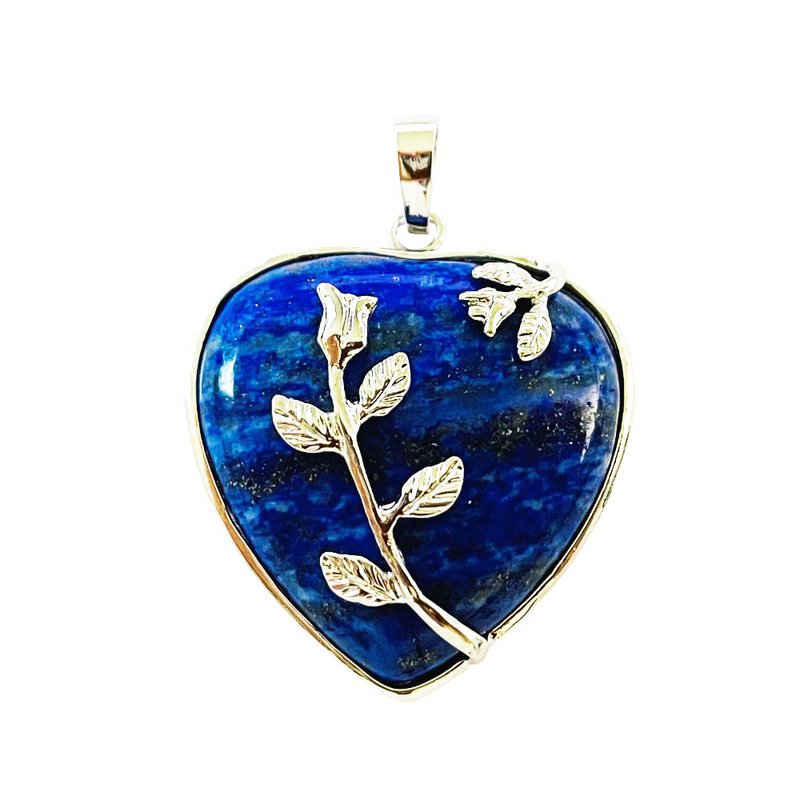 Lapis lazuli vedhæng - Blomsterhjerte