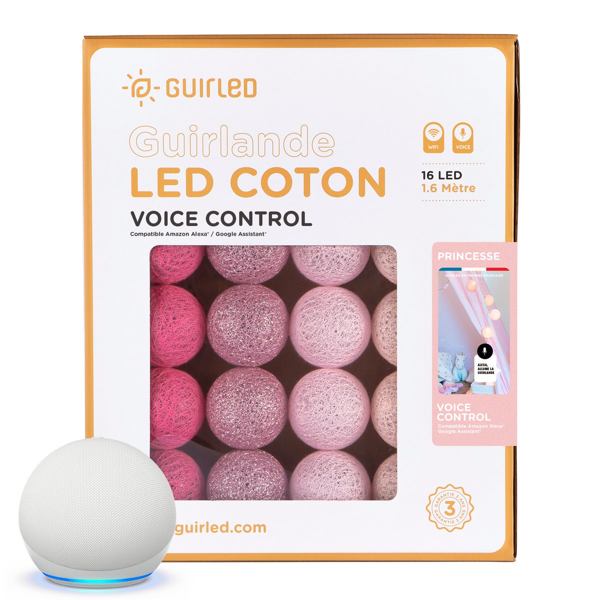 Princess Voice Command Lichtslinger katoenen ballen Google & Alexa