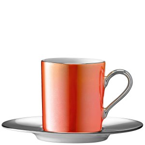 L.S.A. - Palazzo coffee cup and saucer 100 ml - Orange