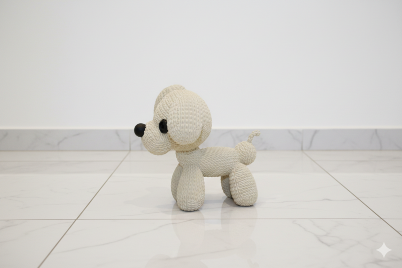 Eterna Wonder – Hundefigur im Strickstil – Dekoobjekt – Beige
