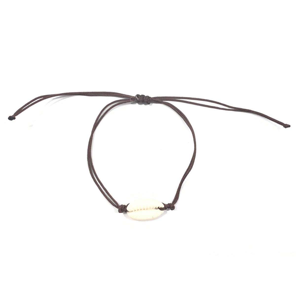 Cowry bracelet dark brown