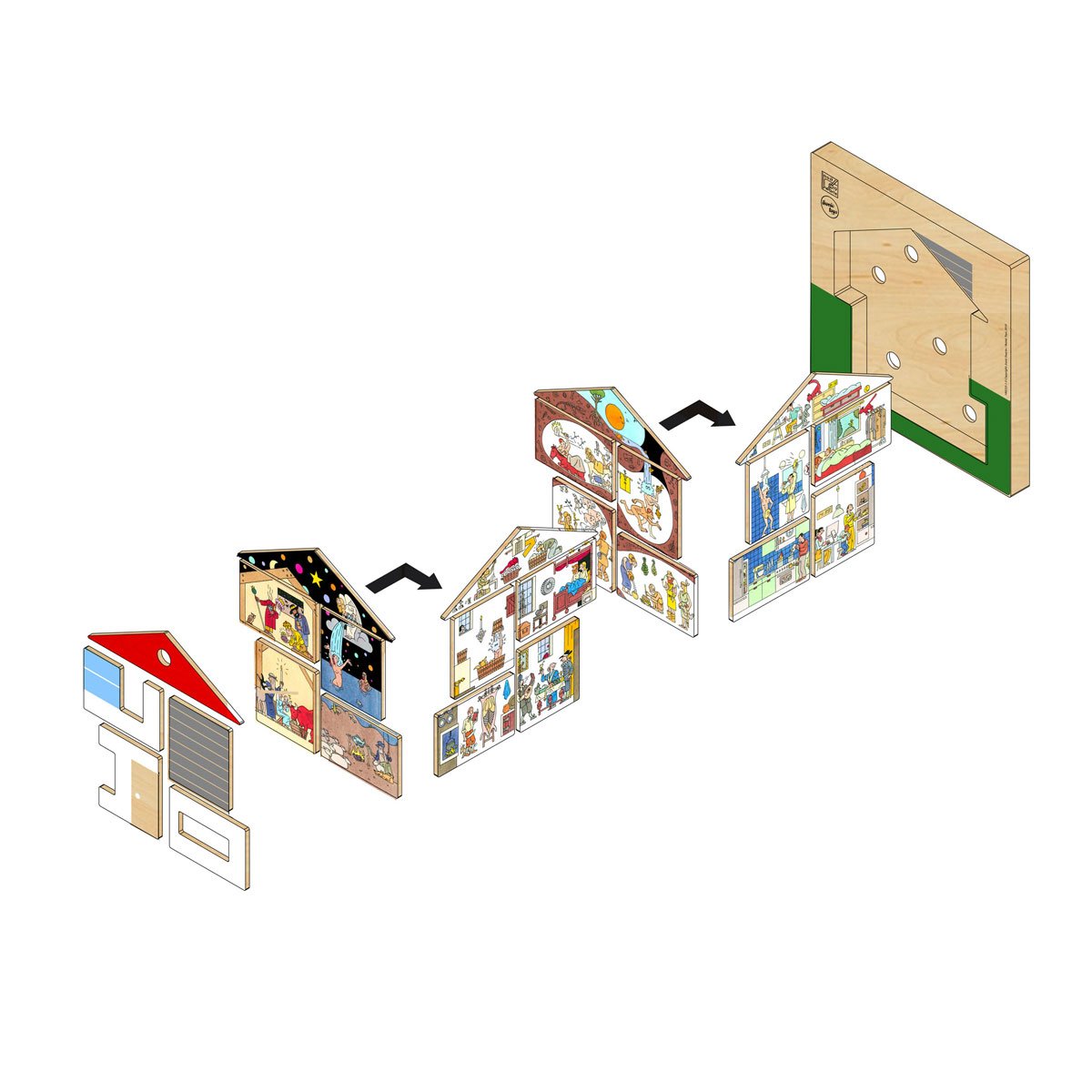 Houten Puzzel - 'Huis' - Joost Swarte