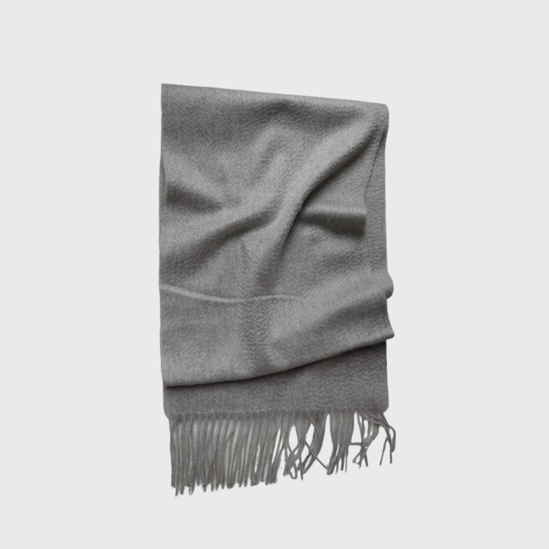 Fin vævet - 100% cashmere vævet tørklæde med frynser