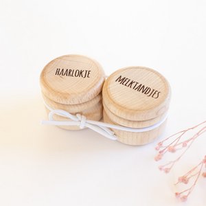 Storage box for milk teeth + lock of hair (SET)