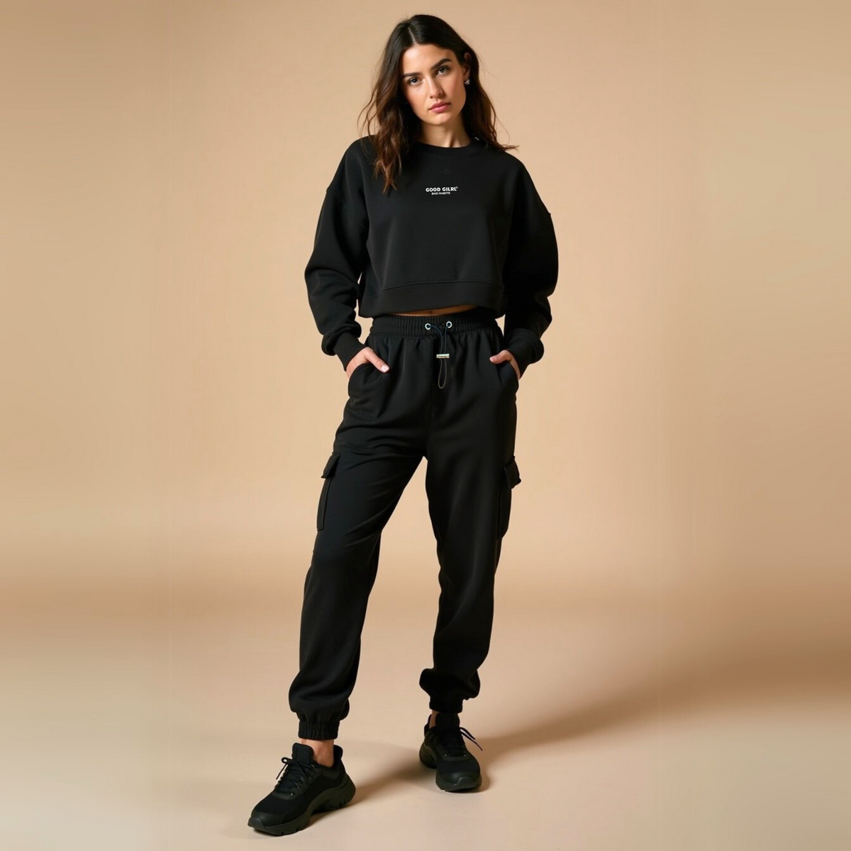 Crew Neck Sweat "GOOD ENOUGH FOR" - Grau Melange