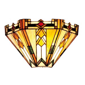Wandlampe Tiffany 31x13x20 cm Beige braune Glaswandlampe