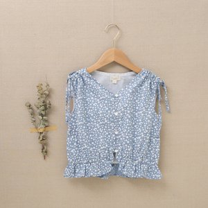 Meisjesblouse in blauw met sterrenprint F114-21212215