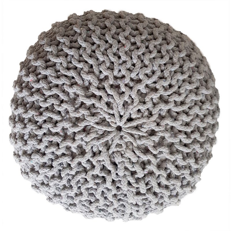 Knitted stool pouf Ø 45 H 30 cm cm seat pouf knitted floor cushion