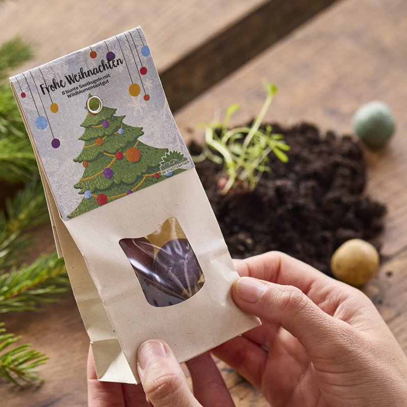 Weihnachtskugeln - Bunte Blumenmurmeln