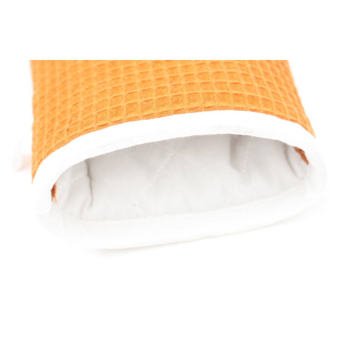 Waffle cloth oven mitts orange