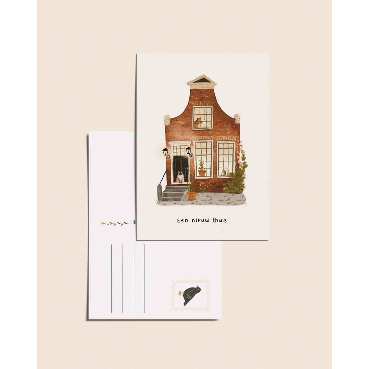 “A new home” – A6 Illustrated Card | 350gsm Tintoretto Gesso