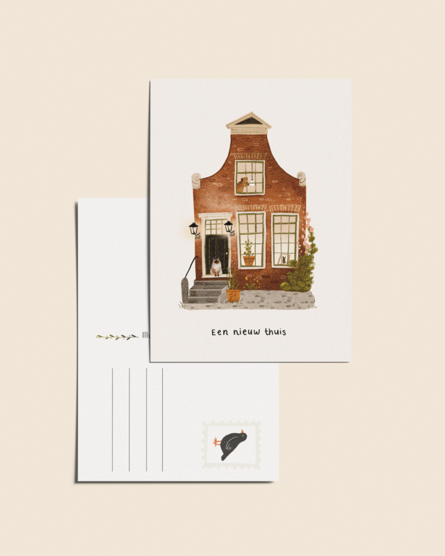 “A new home” – A6 Illustrated Card | 350gsm Tintoretto Gesso
