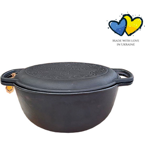 Gietijzeren Dutch Oven - 5 Liter - Outdoor cooking - BBQ braadpan gietijzer - PFAS vrij - Zwart