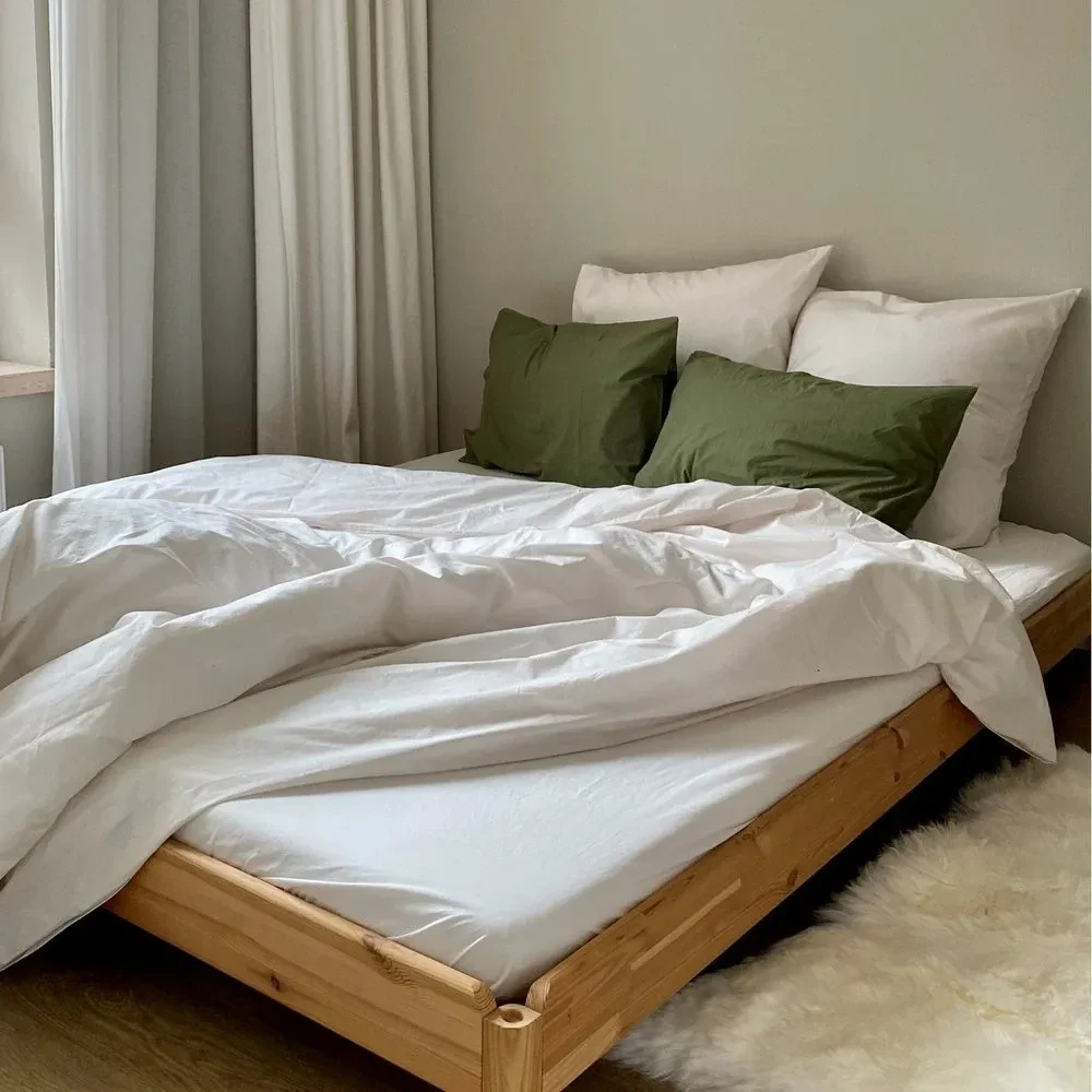 Mleko migdałowe 400TC Percale Duvet Zestaw