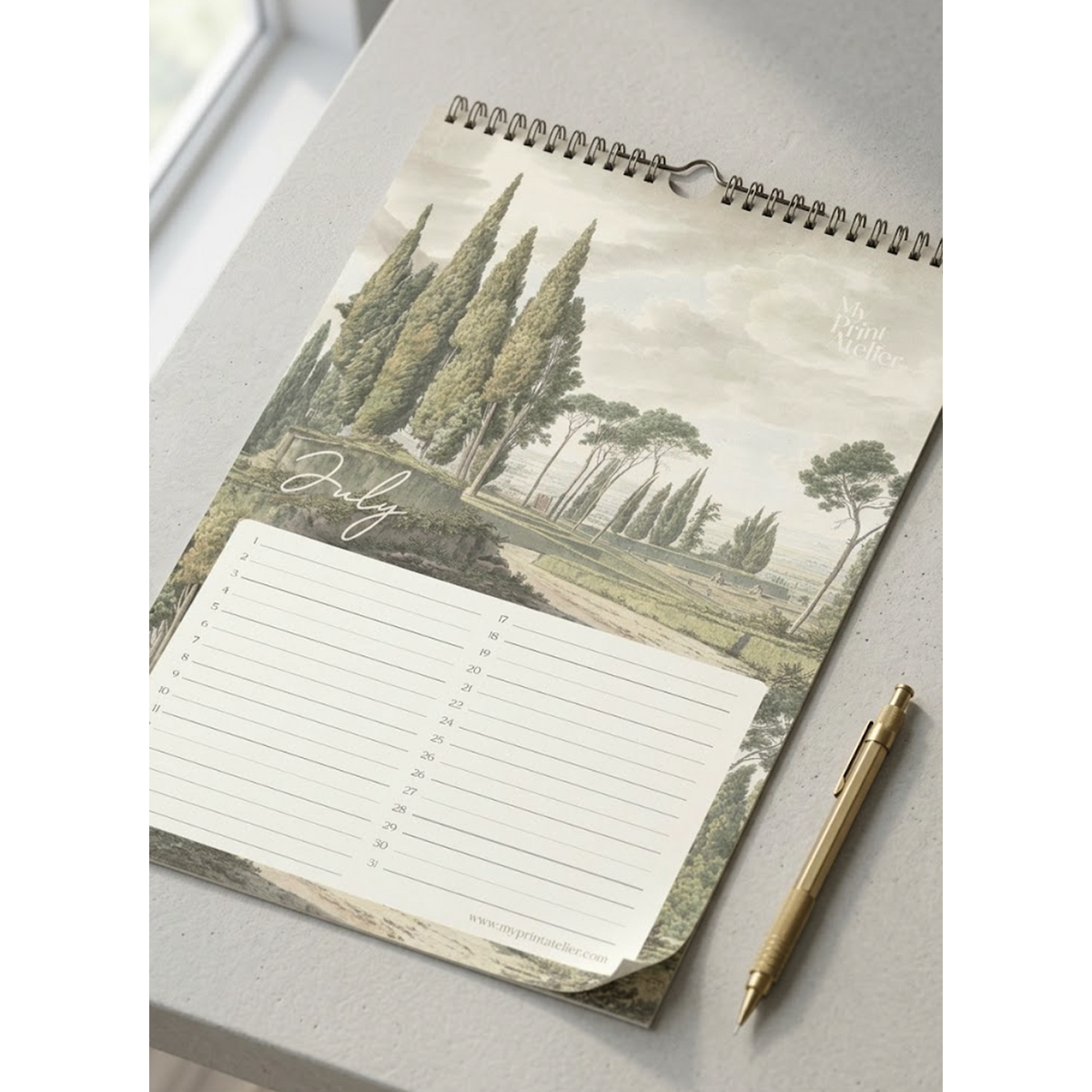 Birthday Calendar Signature Landscapes - Annet Weelink Design Landscapes - A4 - Perpetual Calendar - Premium Paper