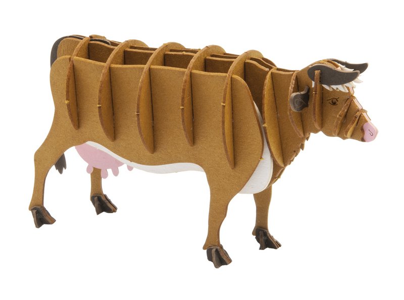 3D papirmodel - brun ko
