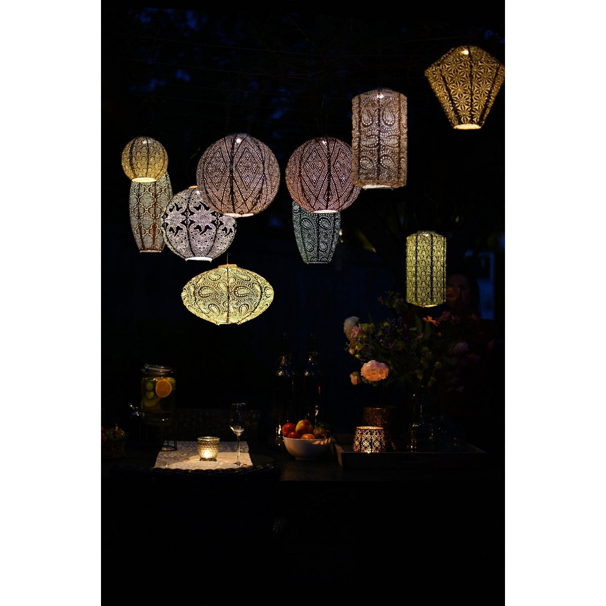 Lumiz Solar Lampion Paisley Tulip - 20 cm - Zilver