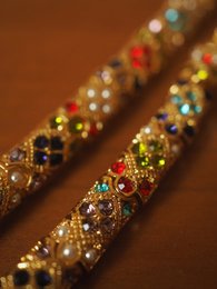 Vintage inspireret blændende kalejdoskop armbånd-16 cm lang