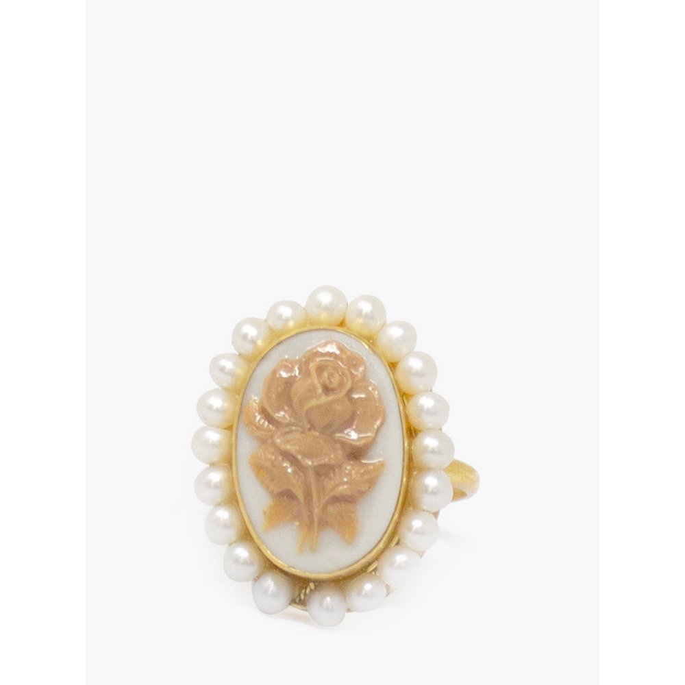 Rose Cameo Ring met parels