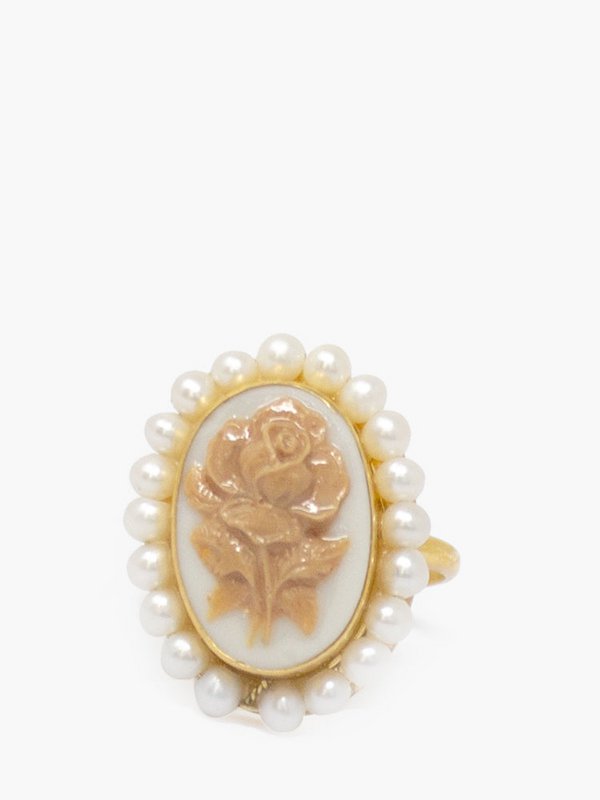 Rose Cameo Ring met parels