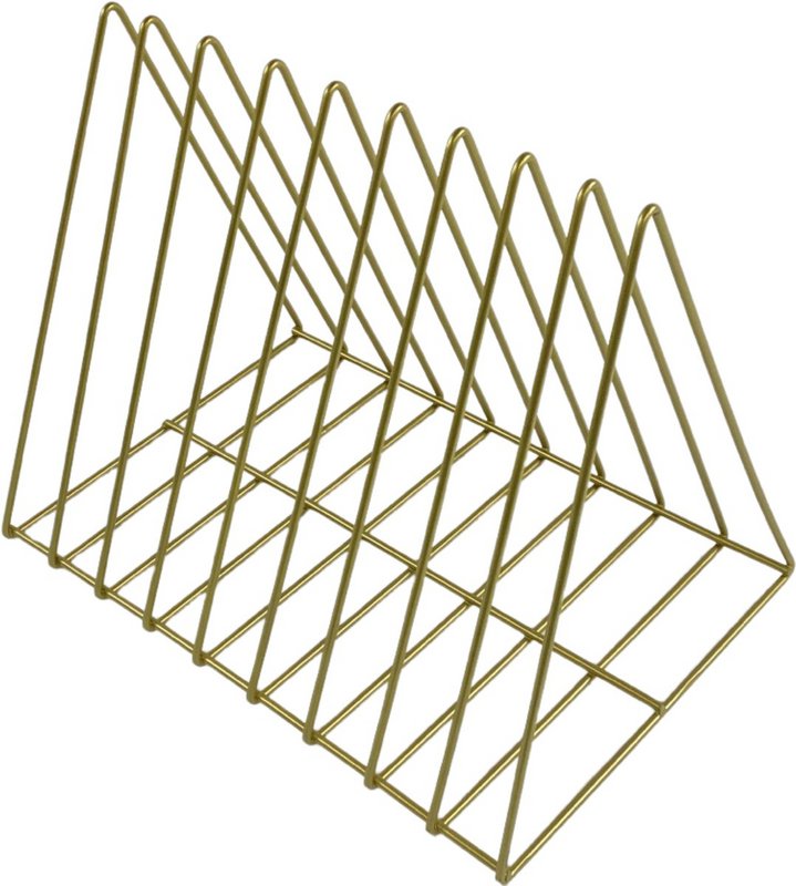 Metal magasin tilrettelægger | trekant bogreol | magasinarrangør | trekant | avisopbevaringsstativ | CD-lagringssystem | magasinholder | magasinholder | magasinstativ | mat guld