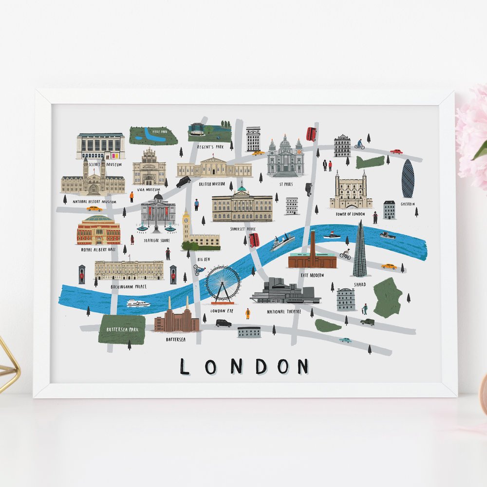 Stampa della mappa di Londra